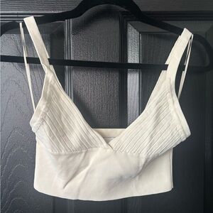‼️Price Drop‼️End of Summer Sale‼️ Zara Cream Ribbed Crop Top